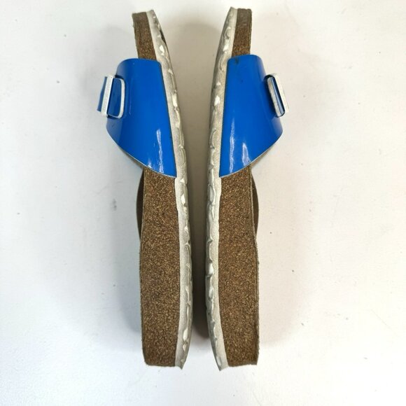 Birkenstock Madrid Sandals Womens Size 42 US 11 Blue Patent Slip On Comfort Shoe - Picture 10 of 11